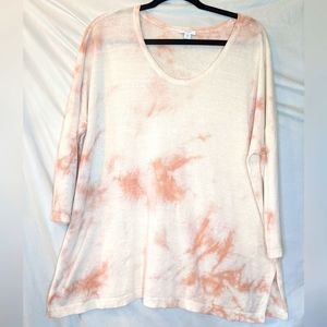 J. Jill Linen Blend Tie-Dye Tunic, XL Petite